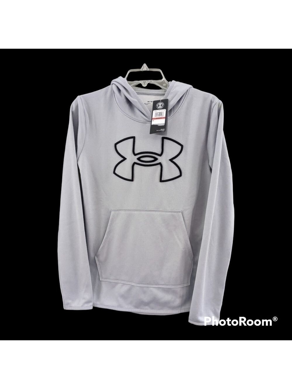 NEW Under Armour Big Logo Loose Fit Gray hoodie Size XS
